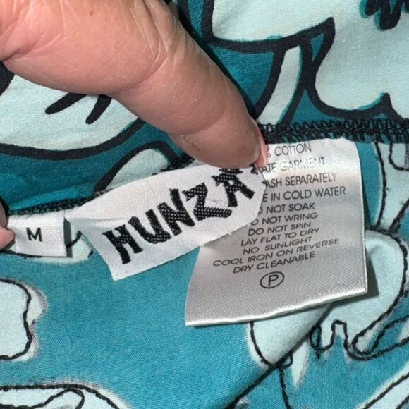 Hunza cotton beaded surfboard sundress in blue-black EUC SZ M - Picture 13 of 16